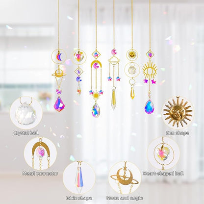 Sun Catchers 6Pieces Colorful Crystals Suncatcher - Image 3