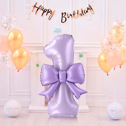 40 Inch Number 1 Balloon with Bow, Coquette Aesthetic Foil Balloon - Image 7