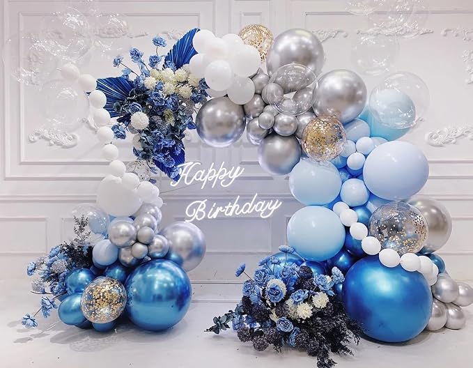 Metallic Blue Balloons 18 Inch 24 Pack Matte Helium Latex Round Balloons - Image 3