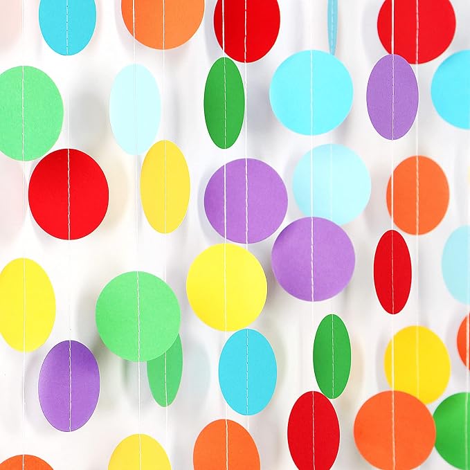 Rainbow Party-Decorations Paper-Garland Streamers Banner - 52Ft Colorful Theme by OURUOLA