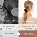 4 Pack 100% Mulberry Silk Scrunchies, Soft Silk Hair Ties for Hair No Damage Scrunchies for Women Girls