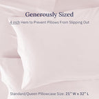 California Design Den Luxuriously Soft Premium 600 Thread Count, 100% Cotton Set of 2 Cases, Crisp Blush Standard Pillowcases Fits Standard & Queen Pillows (Blush Pink)