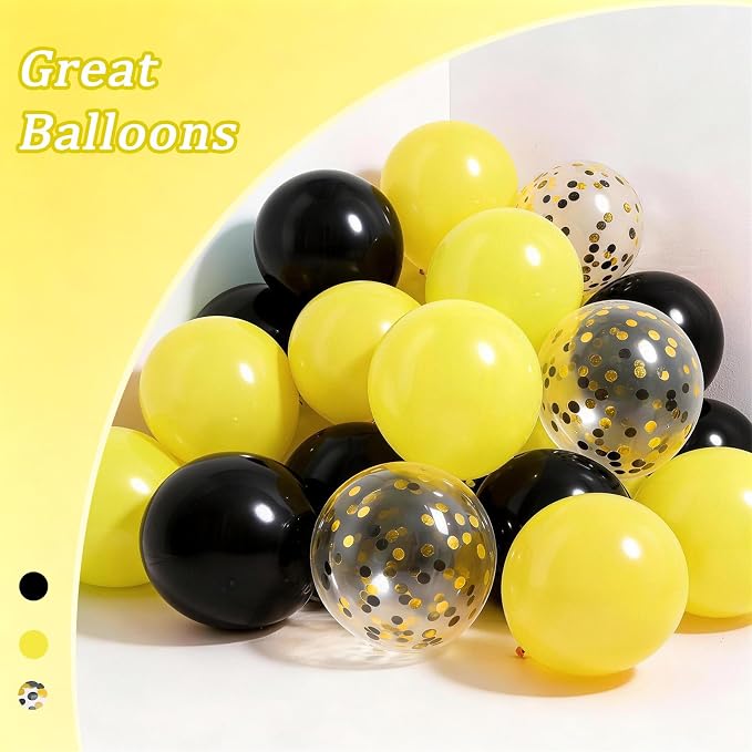 131pcs Black and Yellow Balloon Arch Kit - Image 4