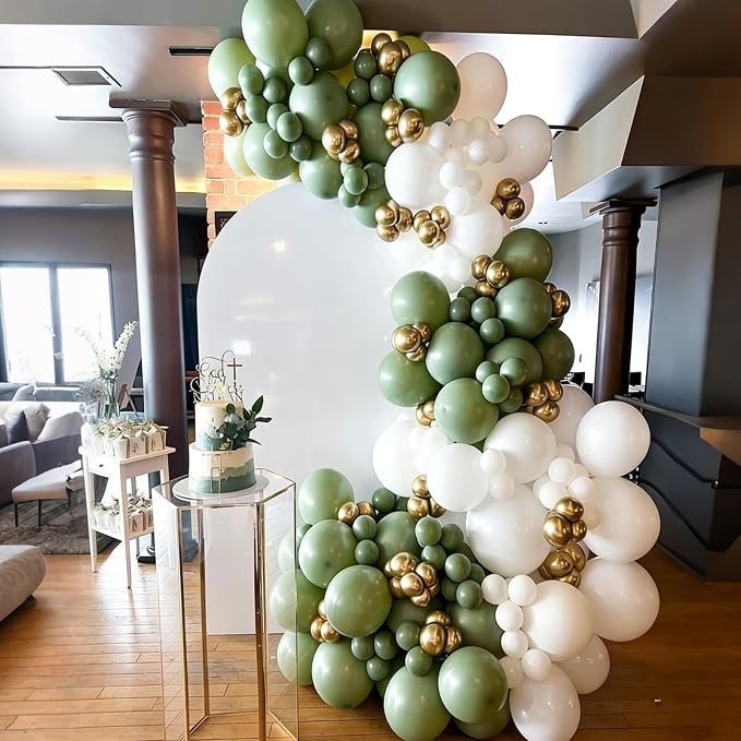 Sage Green and Gold Balloons Arch Ki, 18 12 10 5 inch, - Image 6