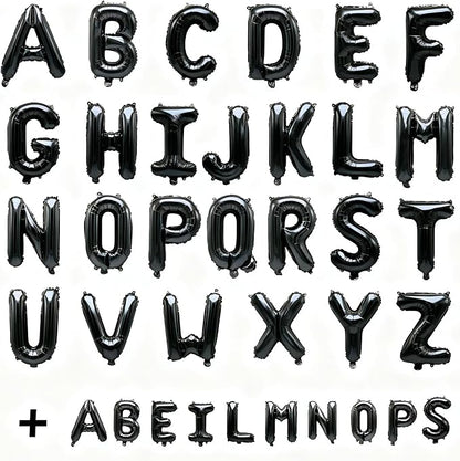 36 Pcs Black Letter Balloons, Custom A-Z Set - Image 2