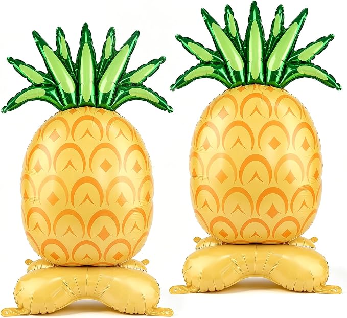 Giant Standing Pineapple Balloons 2 Pack 5 ft Tropical Summer Foil Balloons by Lukinuo