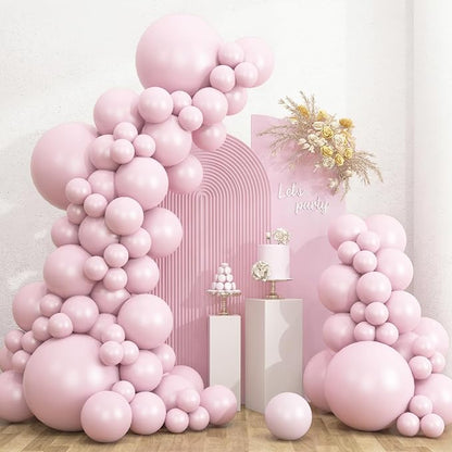 RUBFAC 135pcs Pale Pink Balloons Different Sizes Pack of 18 12 10 5 Inch by RUBFAC