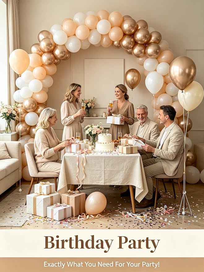 Beige Champagne Gold Balloons 60 Pcs 12 Inch Cream Tan Nude Neutral Latex - Image 7