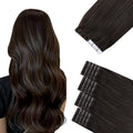 Sindra Invisi Edge Tape in Hair Extensions Human Hair, Dark Brown 16inch 45g 20pcs Injected Tape-ins Seamless Invisible Extensions