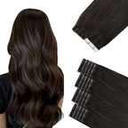 Sindra Invisi Edge Tape in Hair Extensions Human Hair, Dark Brown 18inch 50g 20pcs Injected Tape-ins Seamless Invisible Extensions