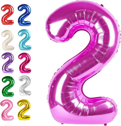 Rosy Purple Number 2 Balloon 40 inch, 2nd Birthday Party Balloons Decoration | by Upgesy
