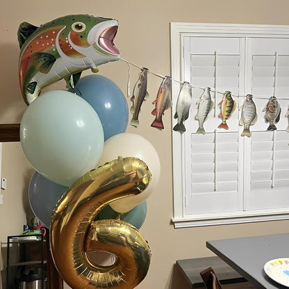 Rainbow Trout Fish Balloons for O-fishally One Fishing Themed Party Decor | - Image 6