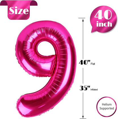 Hot Pink 9 Balloon - Image 5