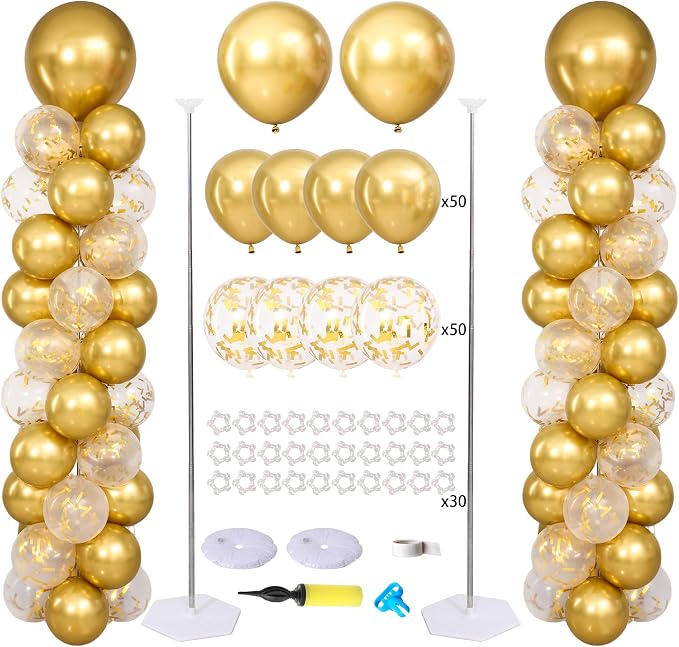 Balloon Column Stand Kit, Balloon Column Gold by KINNOGOLDLEAF