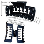 Bling bling Rhinestones Square Hair Clips Double Row Teeth,2 Rows Teeth Rectangle Hair Claw Clips with Shiny Rhinestones,Women Girls Sparkly Thick Hair Accessories Set(black coffee chocolate)