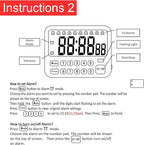 Digital Multifunction Timer with Clock, 10 Preset Alarms, Countup & Countdown, Memory Settings, White