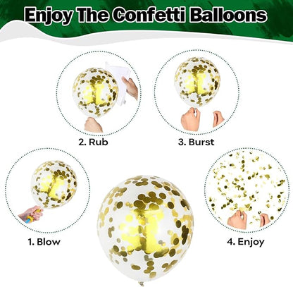 Black Gold Green Balloons 60 Pcs Dark Green White Black Metallic Gold Balloons - Image 7