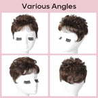 REECHO Hair Topper, Short Wiglet Hair Topper for Women with Thinning Large Coverage Synthetic Top Crown Hairpiece for Women - Dark Chocolate Brown