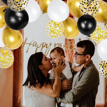 68Pcs Black White Gold Balloons - Image 6