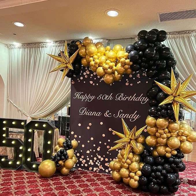 Black and Gold Balloon Arch Kit - Image 5