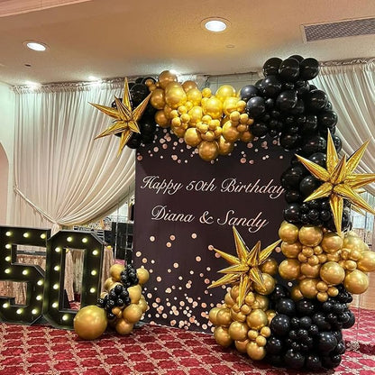 Black and Gold Balloon Arch Kit - Image 5