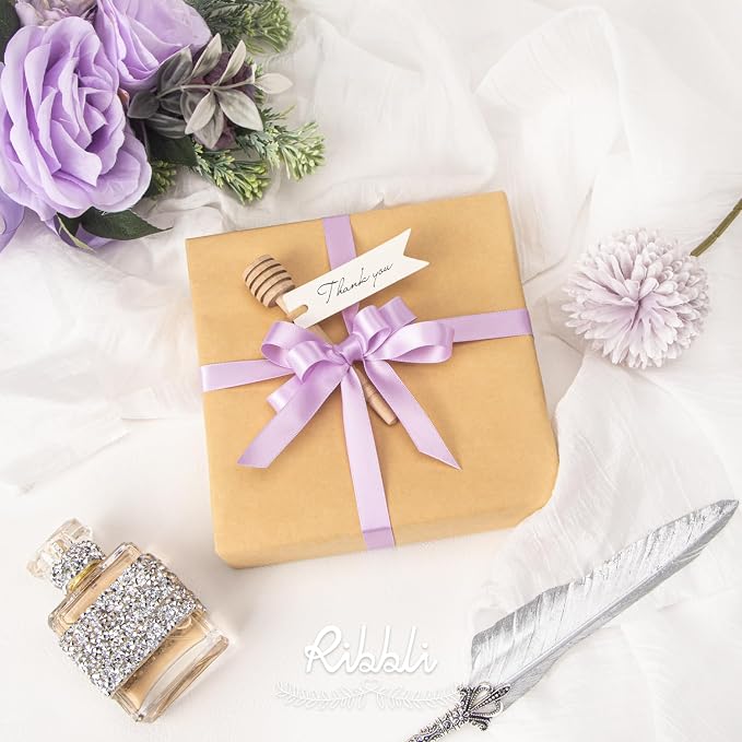 Ribbli Lavender Satin Ribbon Double Faced Satin 1/2 inch x Continuous 50 - Image 2