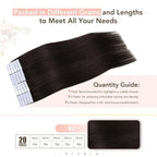 Sindra Invisi Edge Tape in Hair Extensions Human Hair, Dark Brown 14inch 40g 20pcs Injected Tape-ins Seamless Invisible Extensions