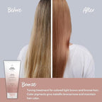 FOUR REASONS Color Mask - Bronze - (27 Colors) Toning Treatment, Color Depositing Conditioner, Tone & Enhance Color-Treated Hair - Semi Permanent Hair Dye, Vegan and Cruelty-Free, 6.76 fl oz