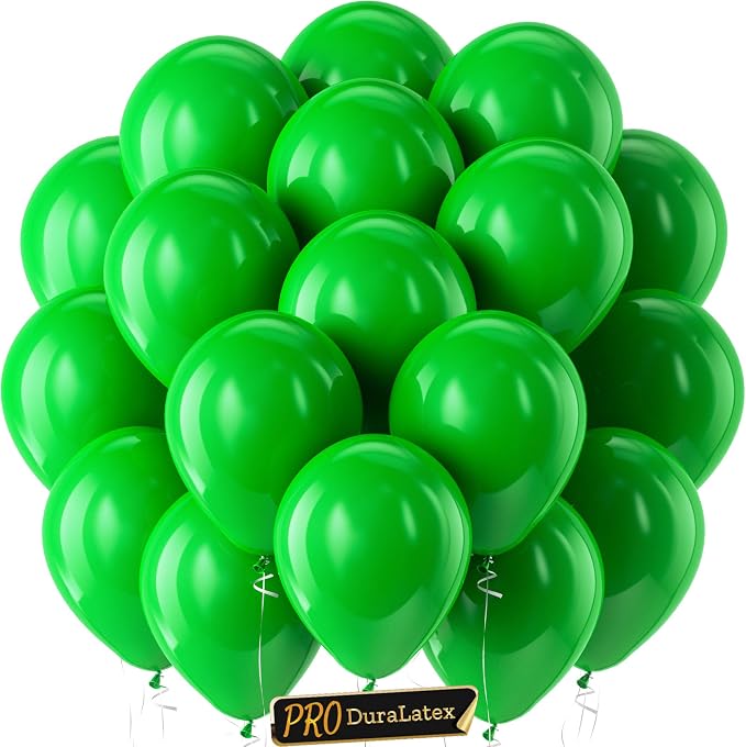 Pro Duralatex Green Extra-Thick Balloons 120 Pack 10 inch | Matte Light Green by Bezente