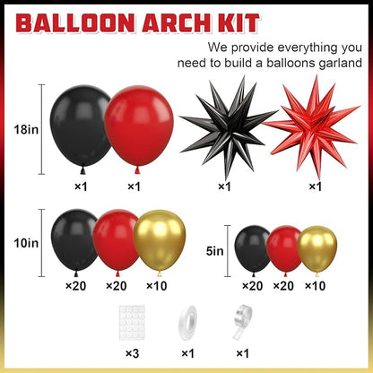 Red Black Balloon Arch Kit, Balloon Garland - Image 2