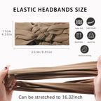 Vercret Headbands for Women Sailor Knot Headband Wide Elastic Adjustable Double Braided Hair Bands Non Slip for Girls Boho Stretchy Turban Headwrap Yoga Workout,Solid Color, 6Pcs