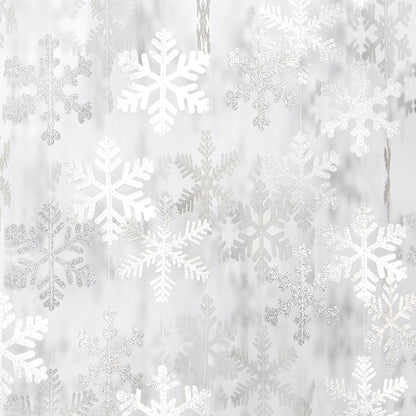 Snowflake Snow White-Silver Christmas Party-Decorations Garland by Panduola