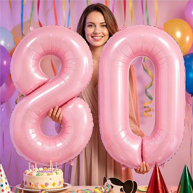Number Balloons Pink Party Balloon - Image 6