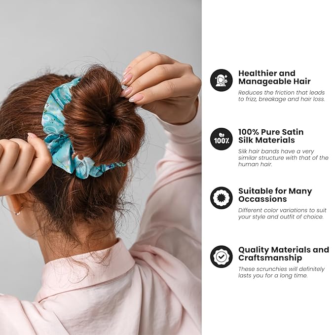 cute design scrunchies for all hair type elastic hair band great for ponytails XL srcunchies set these soft hair ties is great for every occasion (butterfly)