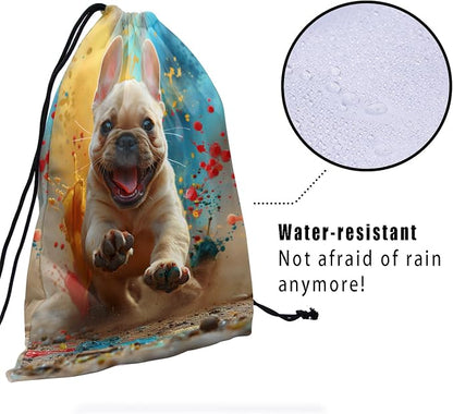 French Bulldogs Drawstring Grip Gym Bag - Image 4