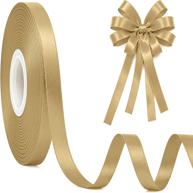 3/8In 30Yards Thin Gold Ribbon for Gift Flower Bouquet Graduation Christmas | by Fullive