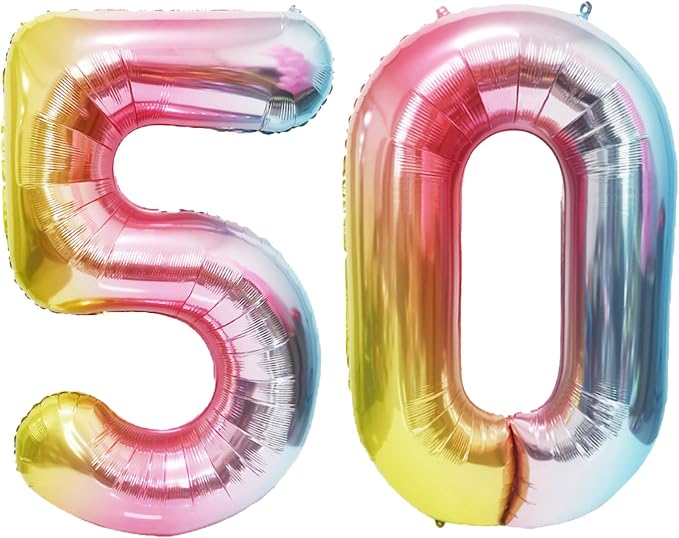 Rainbow Number Balloons Birthday Balloons by United-UnicornsParty