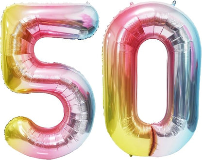 Rainbow Number Balloons Birthday Balloons by United-UnicornsParty