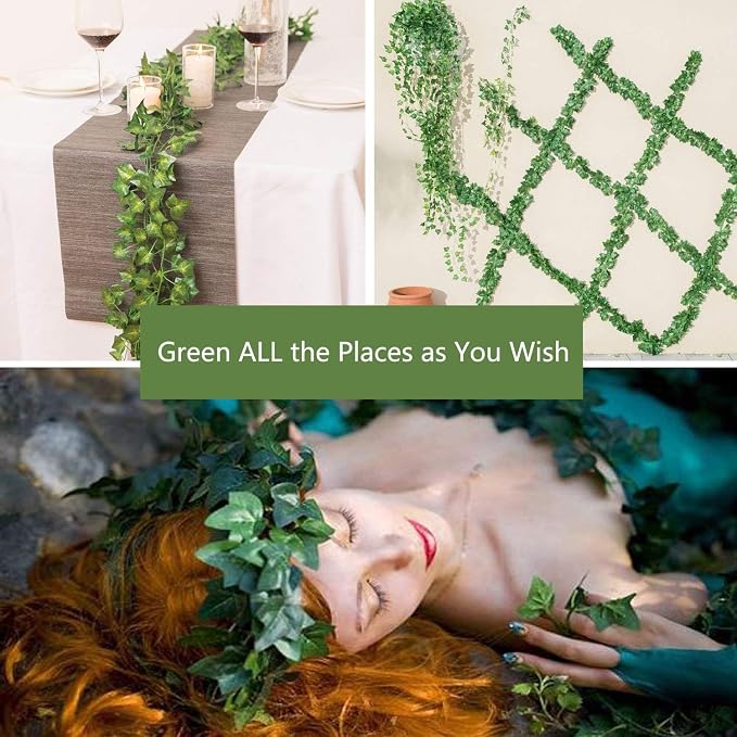 Comtelek 504 FT Artificial Ivy 72 Pack Ivy Vine Garland Ivy Leaves Greenery - Image 2