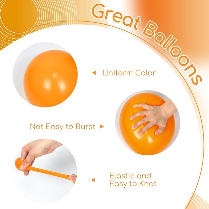 60pcs Orange and White Balloons 12inch - Image 3