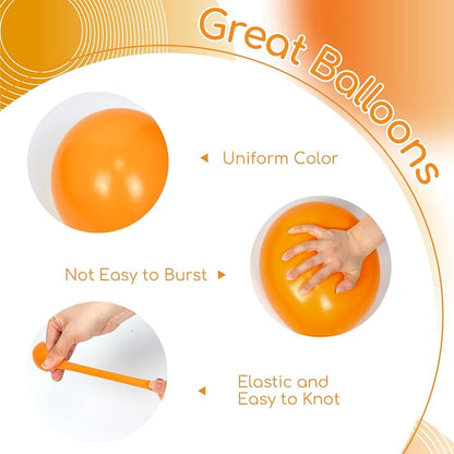 60pcs Orange and White Balloons 12inch - Image 3