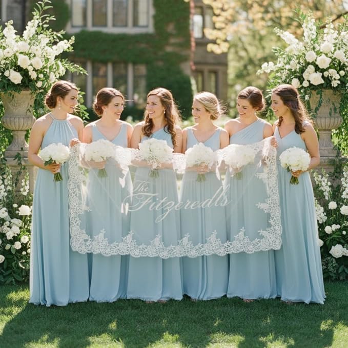 Personalized Sheer Wedding Banner - Image 6