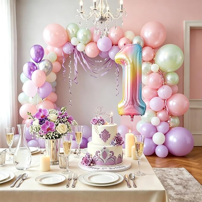 Rainbow Number Balloons Birthday Balloons - Image 7