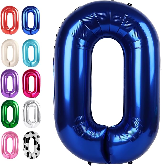 Night Blue Number 0 Balloon 40 inch, 0th Birthday Party Balloons Decorations | by Upgesy