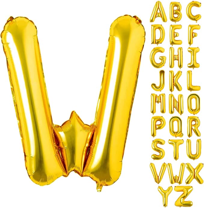 Lovoir 40 Inch Large Gold Letter W Balloons Big Size Jumbo Mylar Foil Helium by Lovoir
