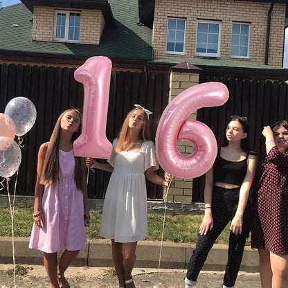 TONIFUL 40 Inch Pink Number 16 Balloon Large Foil 16th Birthday Decorations | - Image 3