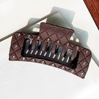 Bling bling Rhinestones Square Hair Clips Double Row Teeth,2 Rows Teeth Rectangle Hair Claw Clips with Shiny Rhinestones,Women Girls Sparkly Thick Hair Accessories Set(black coffee chocolate)