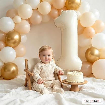 40 Inch Beige Number 10 Balloons - Image 4