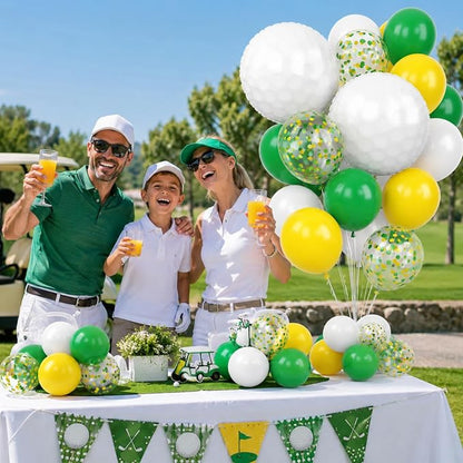 Golf Balloons for Sports Party Decor | 12 Inch Green Yellow Golf Theme Balloons - Image 9
