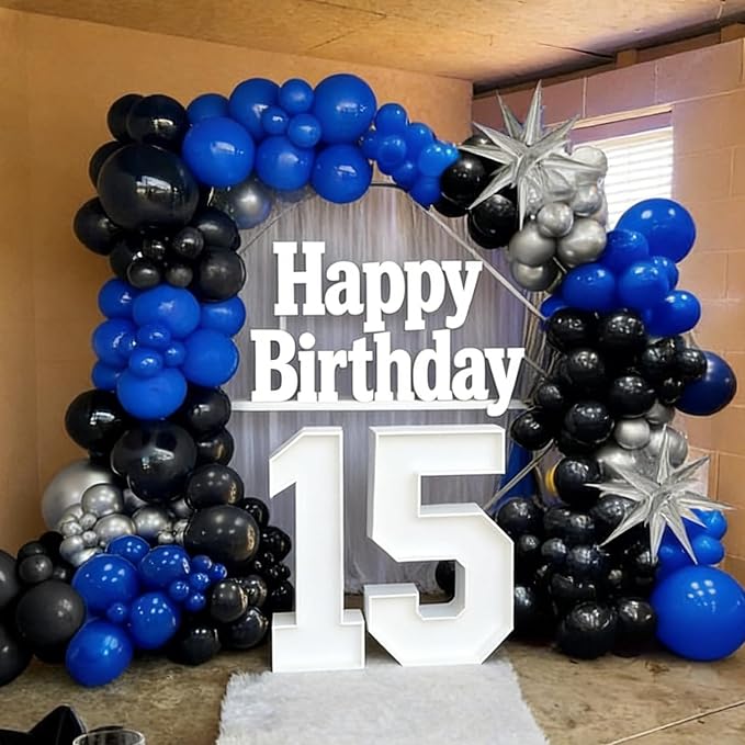 110pcs Black and Blue Balloons Garland Arch Kit, 18/12/10/5 Inch Balloons | - Image 4